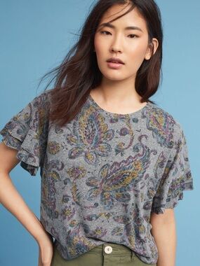 Anthropologie t. la ruffle sleeve tee